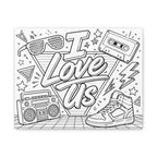 I Love Us Coloring Canvas